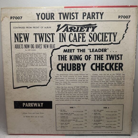 Chubby Checker – Your Twist Party - 1961 Parkway Mono Vinyl LP VG+ So Cool! - Picture 2 of 8